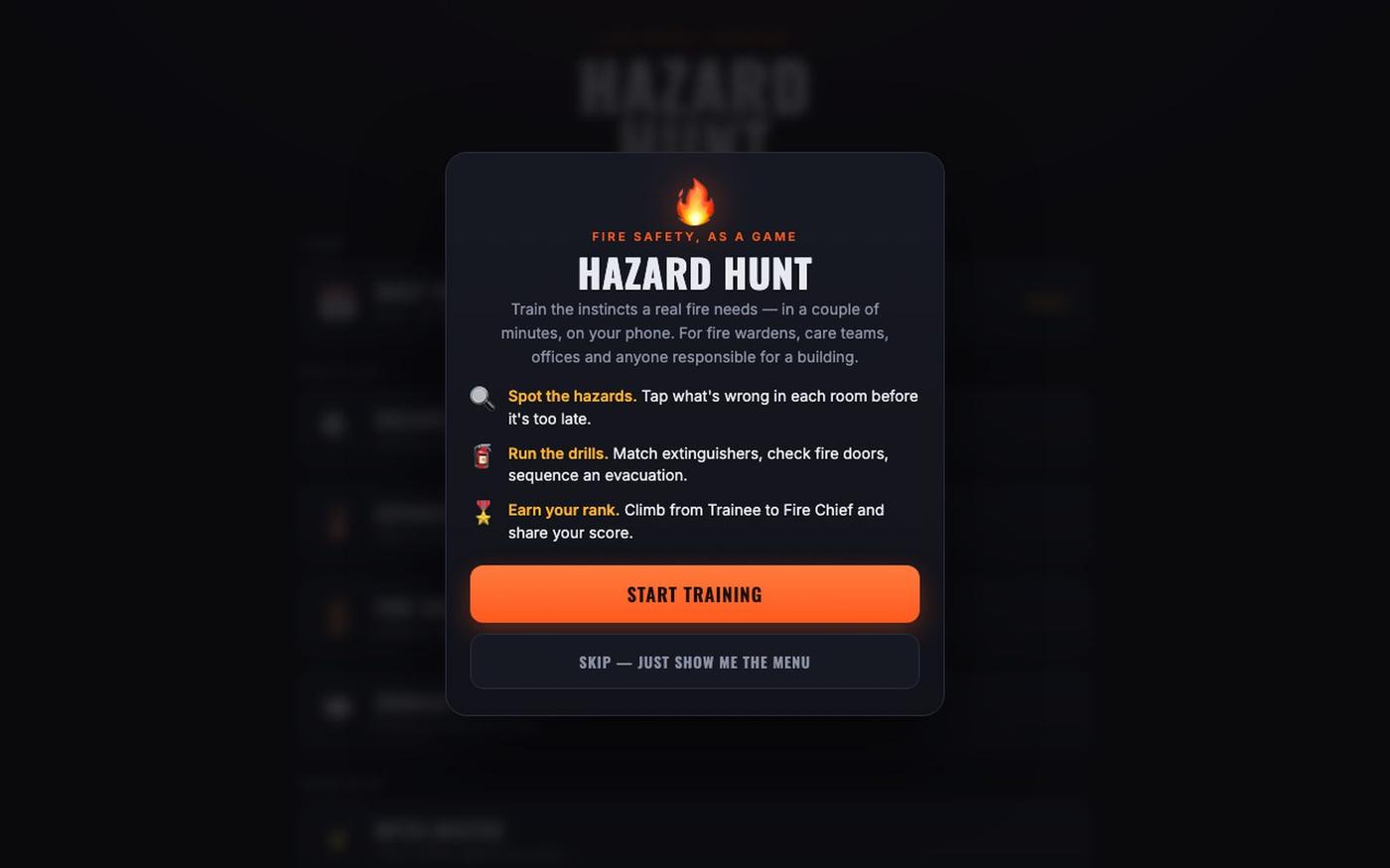 Hazard Hunt — Fire Safety Training Game — screenshot