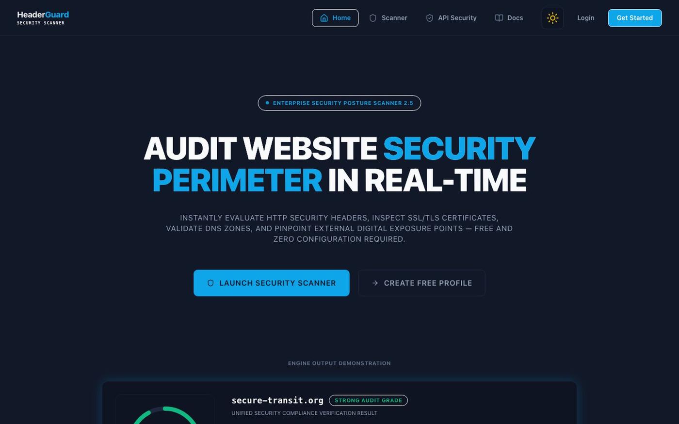 HTTP Security Header Scanner | HeaderGuard — screenshot