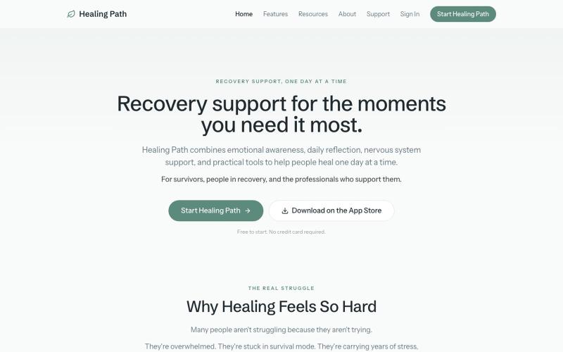 Healing Path - Trauma Recovery System — screenshot