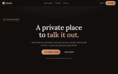 Hearth — a private place to talk it out — screenshot
