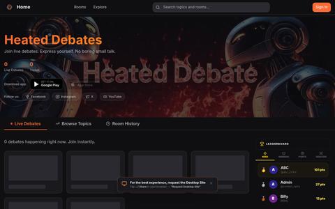 Heated Debates - Passionate Discussions on Topics That Matter — screenshot