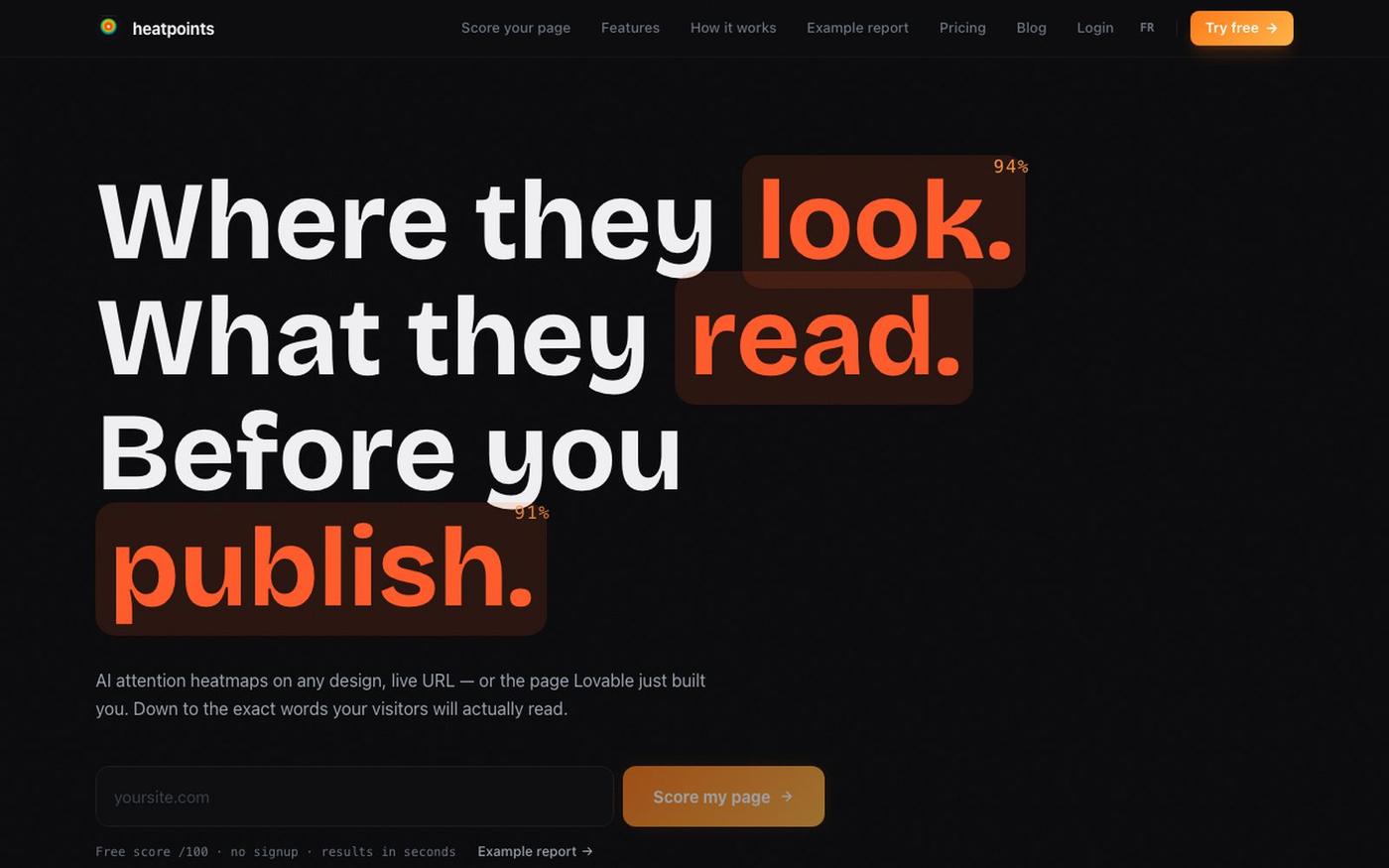 Heatpoints — AI Attention Heatmaps: Score, Fix & Prove Any Page Before You Publi — screenshot