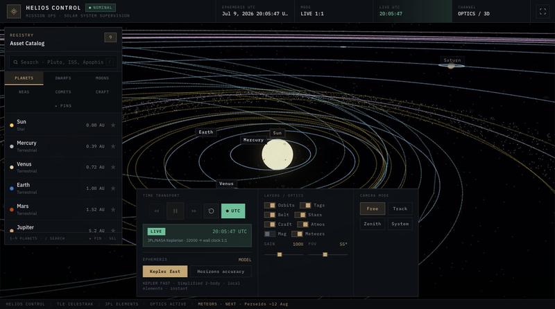 Helios Control — Mission Supervision — screenshot