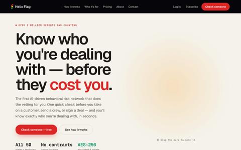 Helix Flag — Customer Risk Checks & Fraud Prevention for Business — screenshot