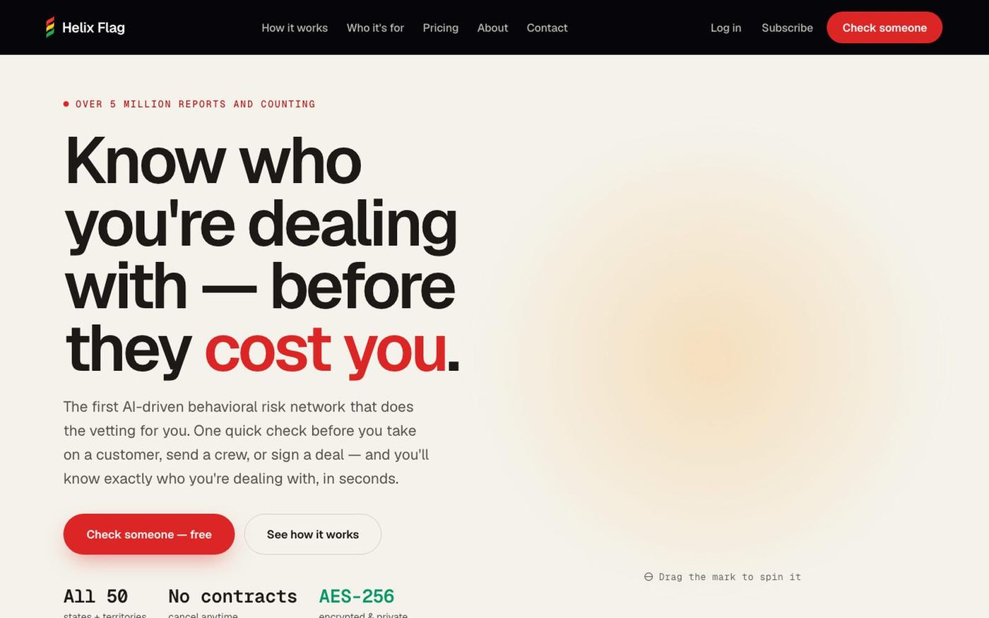 Helix Flag — Customer Risk Checks & Fraud Prevention for Business — screenshot