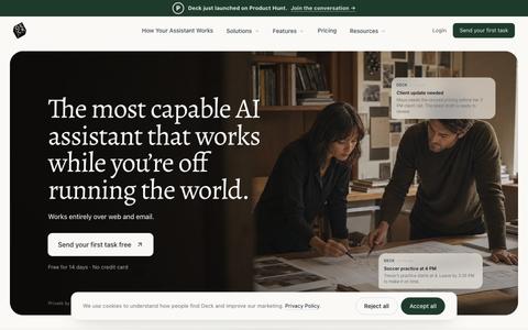 Deck AI - The most capable AI email assistant with its own inbox — screenshot