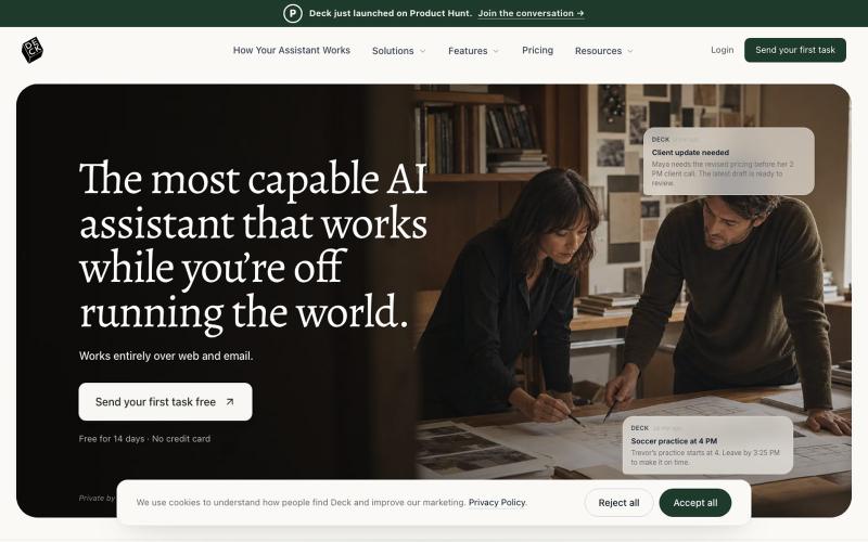 Deck AI - The most capable AI email assistant with its own inbox — screenshot