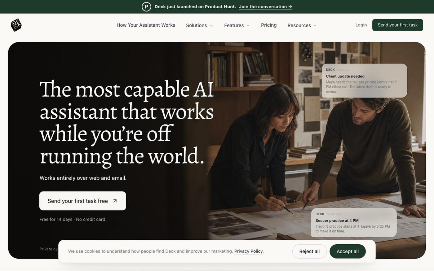 Deck AI - The most capable AI email assistant with its own inbox — screenshot