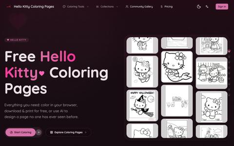 Free Hello Kitty Coloring Pages - Online, Printable & AI Generator — screenshot