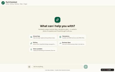 My AI Assistant — School, Writing, Business & More — screenshot