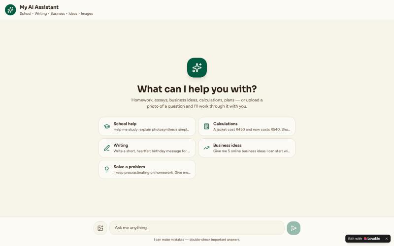 My AI Assistant — School, Writing, Business & More — screenshot