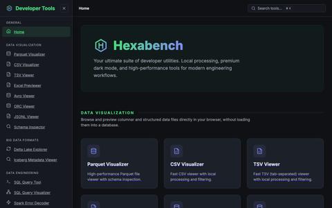 Hexabench | Free Local-First Developer Tools — screenshot