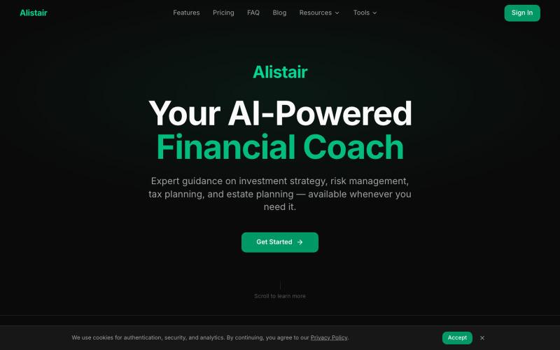 Alistair — AI Financial Coach — screenshot