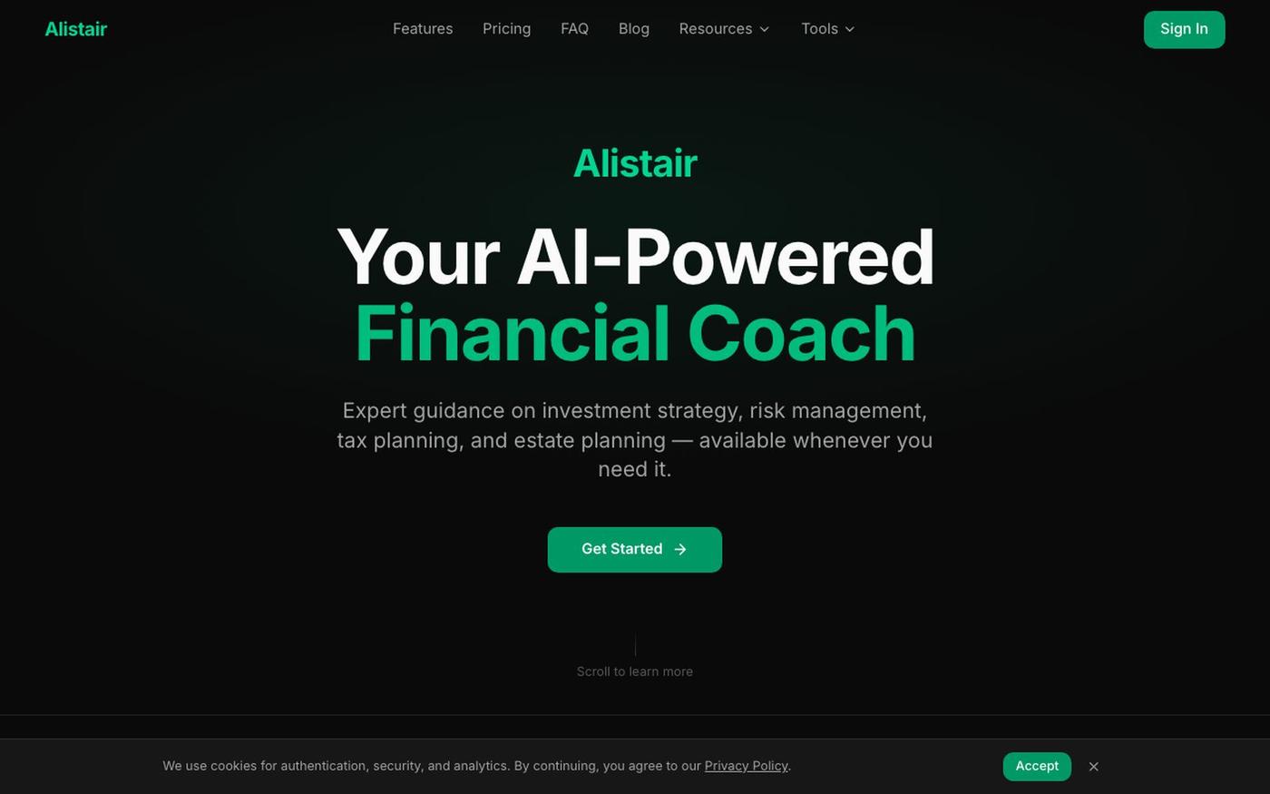 Alistair — AI Financial Coach — screenshot