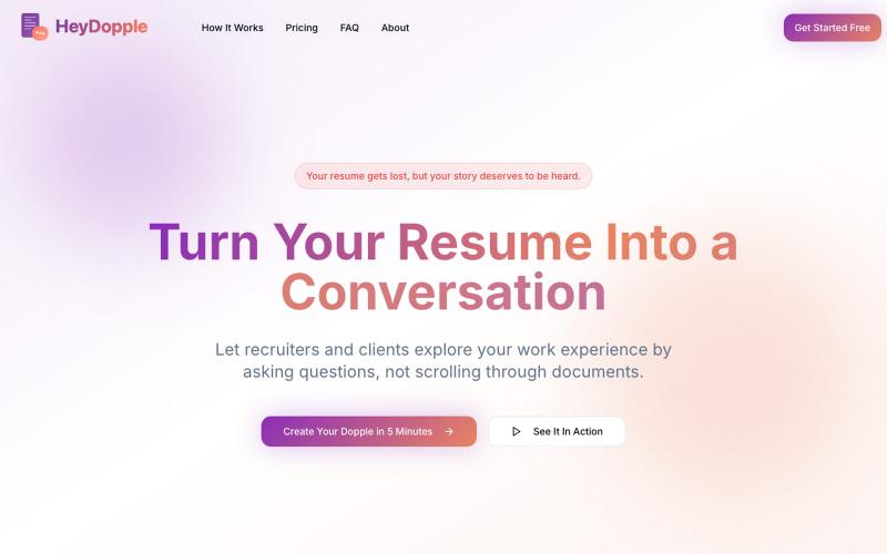 HeyDopple - Turn Your Resume Into a Conversation — screenshot