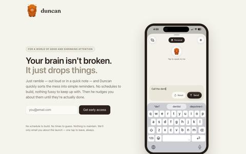 Duncan — Catch your thoughts — screenshot