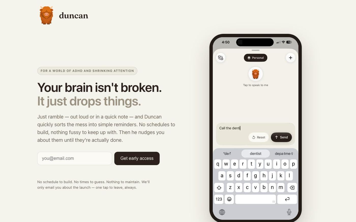 Duncan — Catch your thoughts — screenshot