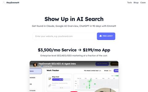 HeyEmmett | Get found in AI Search like Claude & ChatGPT — screenshot