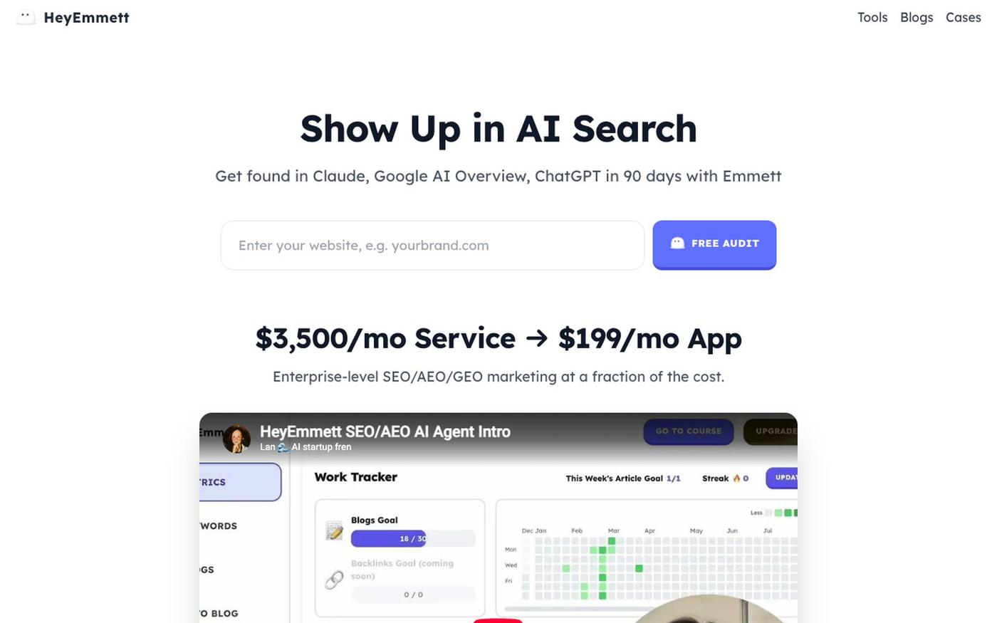 HeyEmmett | Get found in AI Search like Claude & ChatGPT — screenshot