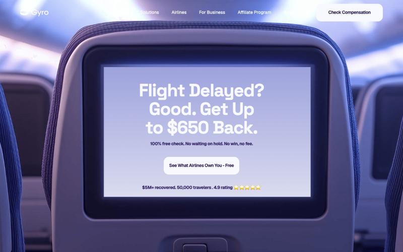 Easy Flight Compensation | Claim Airline Refunds with Gyro — screenshot