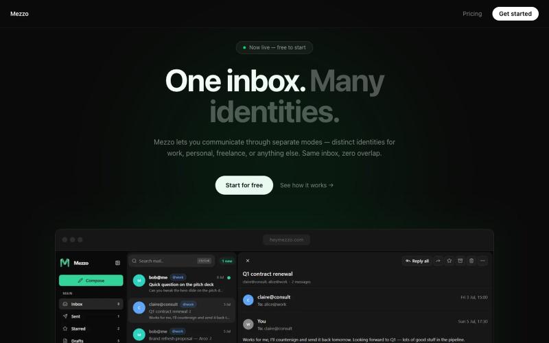 Mezzo - Intentional Mail — screenshot