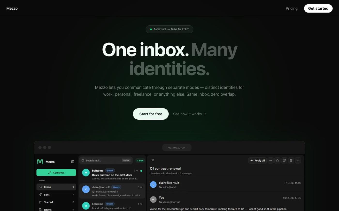 Mezzo - Intentional Mail — screenshot