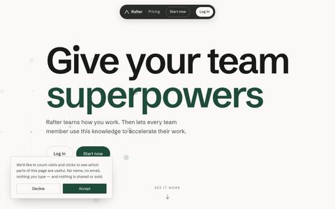 Rafter — shared ways of working for your firm — screenshot