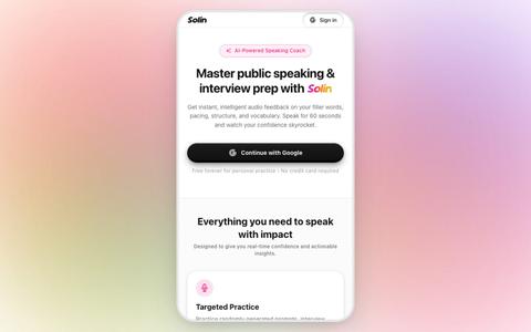 Solin — Master Speech & Public Speaking — screenshot