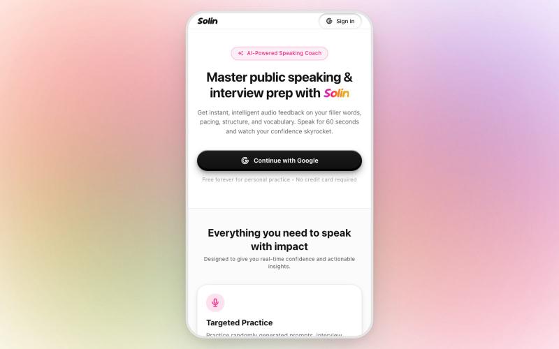 Solin — Master Speech & Public Speaking — screenshot