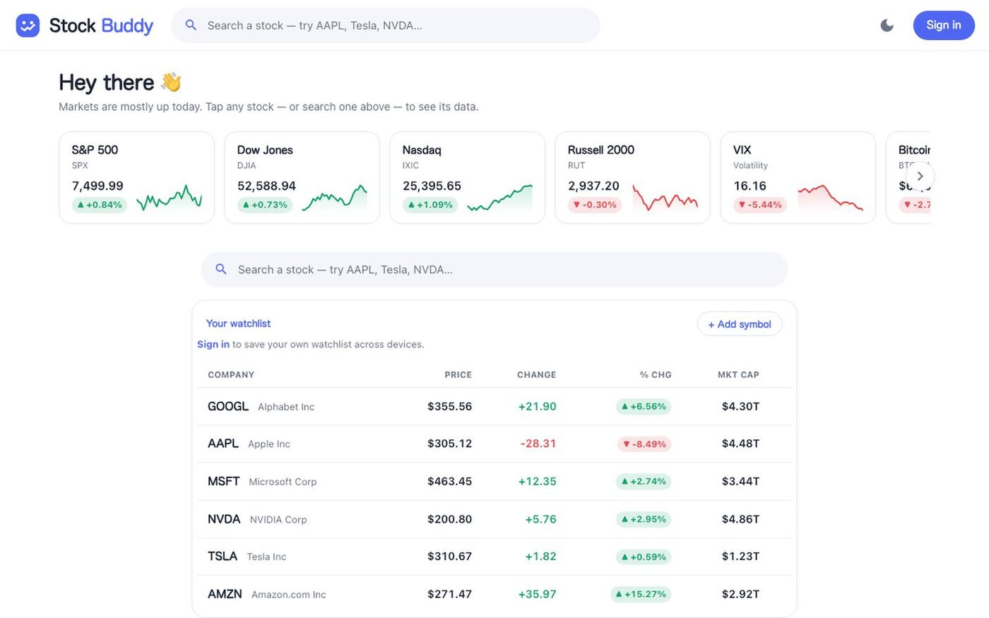 Stock Buddy — screenshot