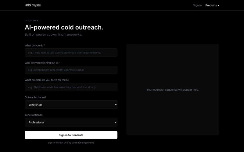 ColdCraft — HGS Capital — screenshot