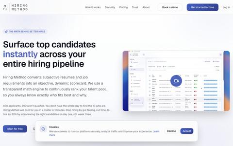 Hiring Method - AI-Powered Recruitment Automation - The Math Behind Better Hires — screenshot