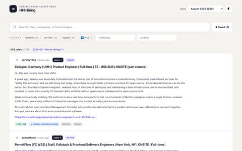 HN Hiring — Who is Hiring? — screenshot