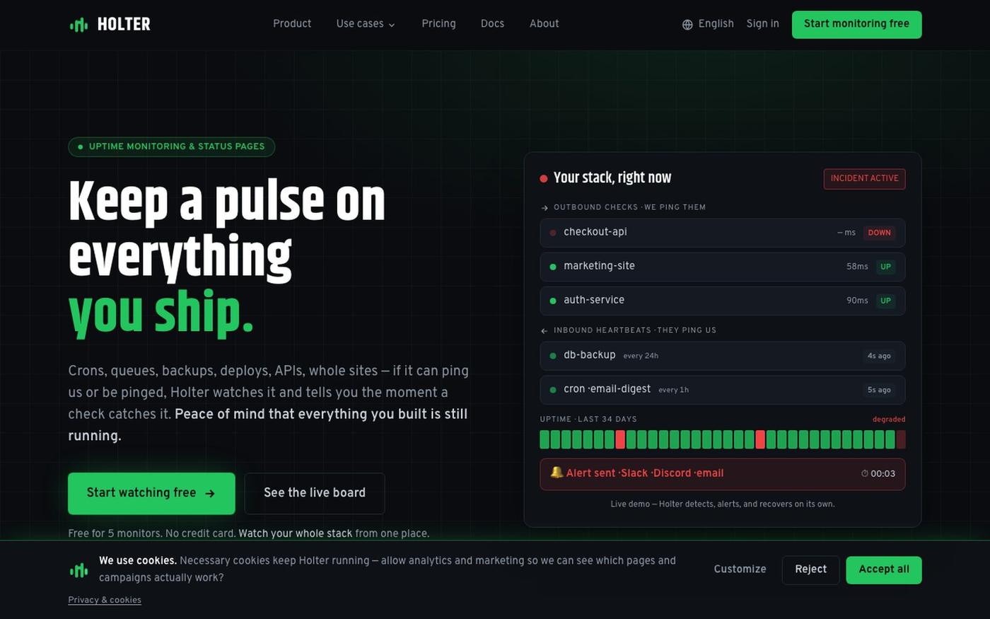 Holter — Know it's down before your users tweet about it — screenshot