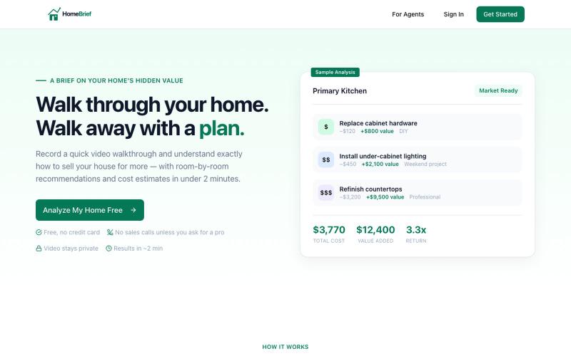 HomeBrief — Find Your Home's Hidden Value — screenshot