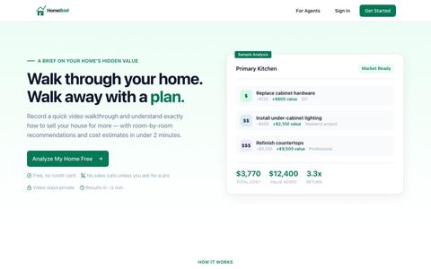 HomeBrief — Find Your Home's Hidden Value — screenshot