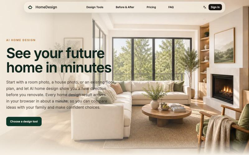 AI Home Design: Interior, Exterior & Floor Plan | HomeDesign — screenshot