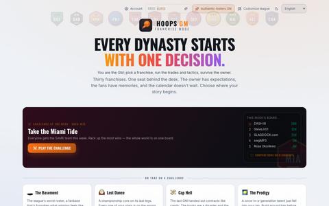 Hoops GM — Free Basketball Franchise Manager in Your Browser — screenshot