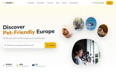 HosPet.eu | Pet-Friendly Hotels Across Europe — screenshot