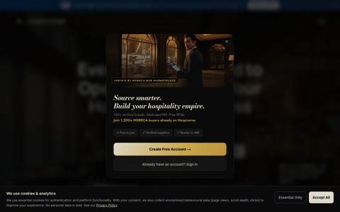 HORECA Marketplace India — Verified Suppliers & B2B Equipment | Hospiverse — screenshot