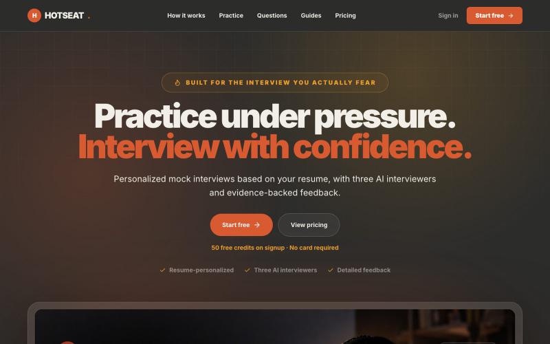 AI Mock Interviews: Practice Under Pressure — screenshot