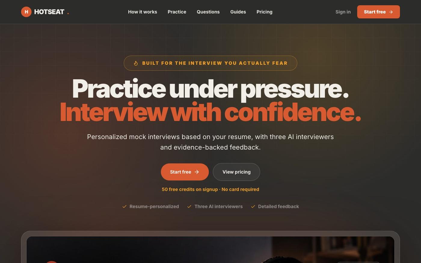 AI Mock Interviews: Practice Under Pressure — screenshot