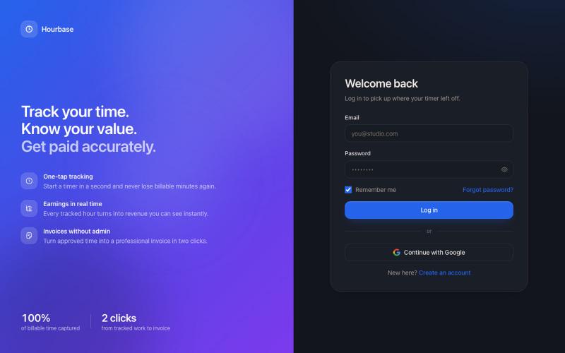 Hourbase — screenshot