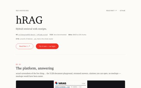 hRAG · Retrieval with receipts — screenshot