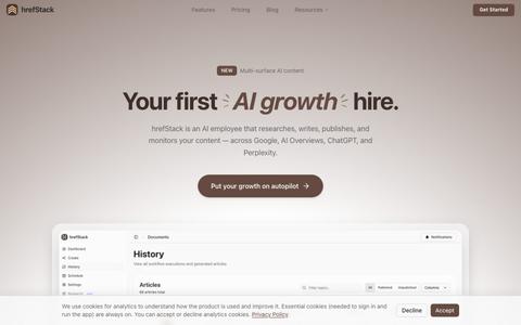 AI-Powered SEO Content Generation | hrefStack — screenshot