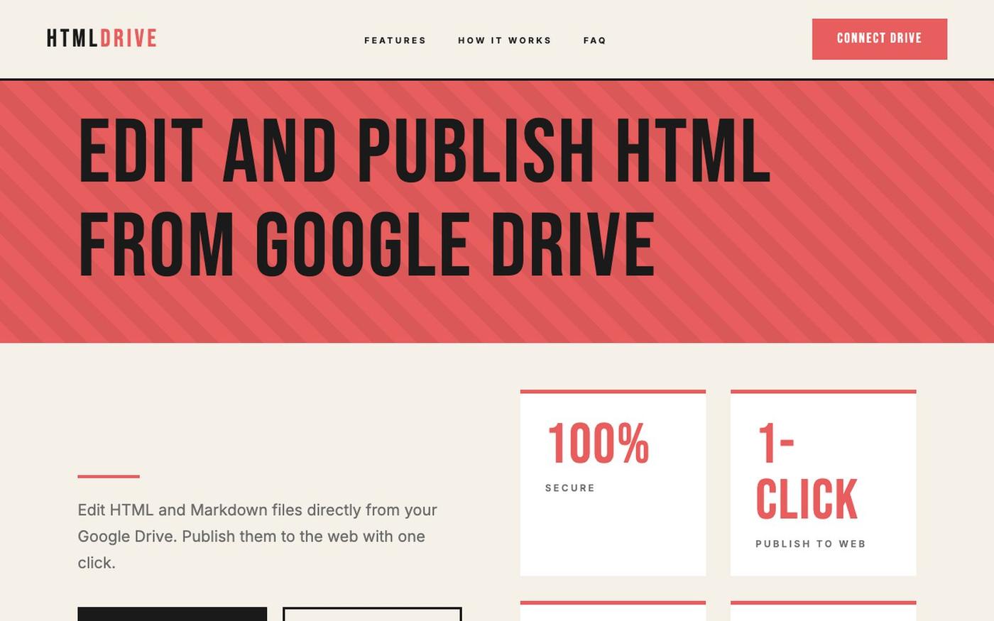 HTML Drive — Edit and Publish HTML from Google Drive — screenshot