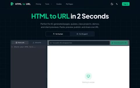 HTML to URL Converter - Upload HTML and Get a Shareable Link — screenshot