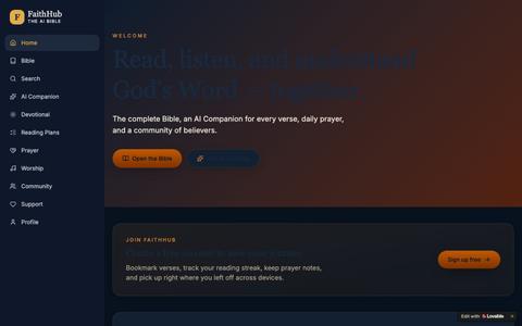 FaithHub — Read, Understand & Live the Bible with AI — screenshot