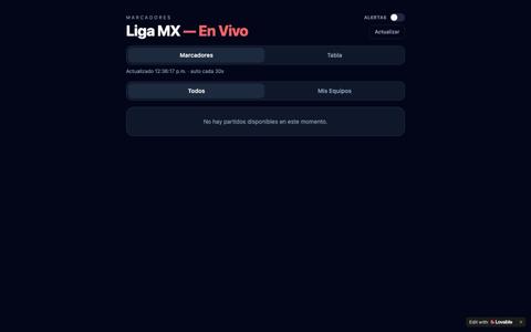 Liga MX En Vivo — Marcadores y Tabla — screenshot