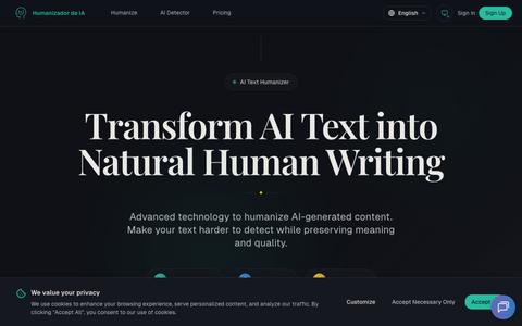 Humanizador de Texto IA - Texto 100% Humano e Indetectable — screenshot